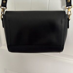 Portland black leather small metro crossbody bag